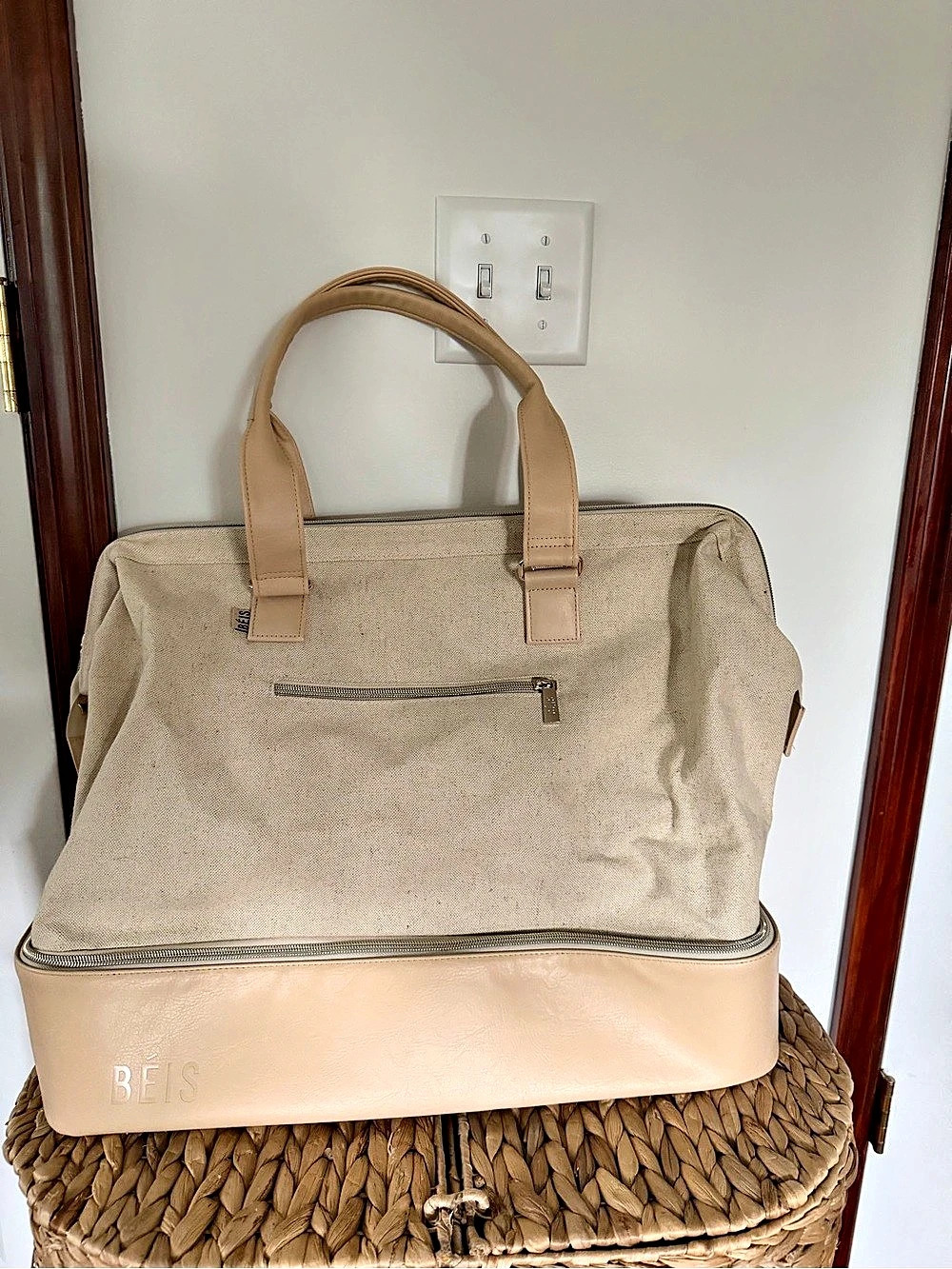 BEIS The Weekender Beige Travel Bag